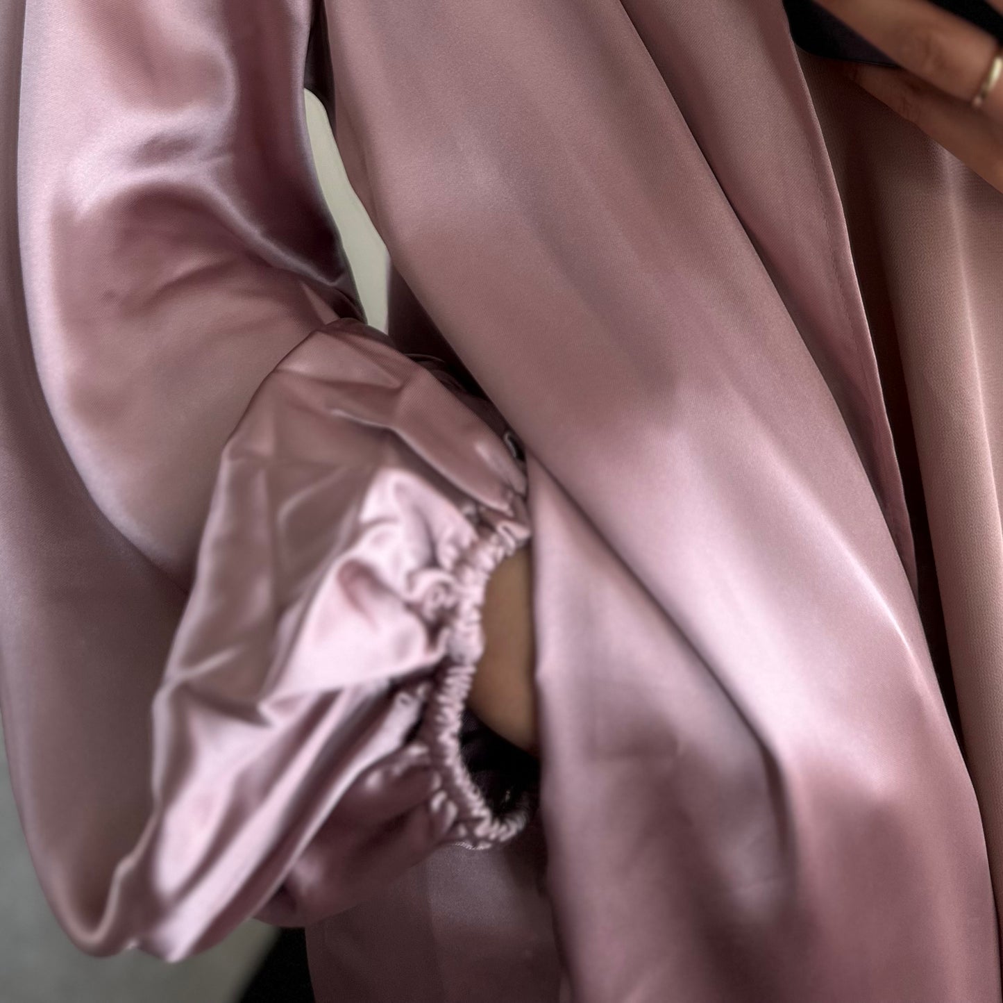 Balloon Sleeve Abaya - Pink