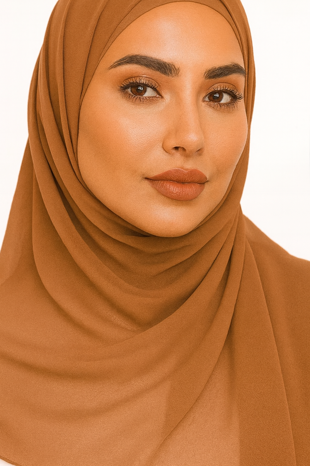 Chiffon Hijab Set - Camel Brown