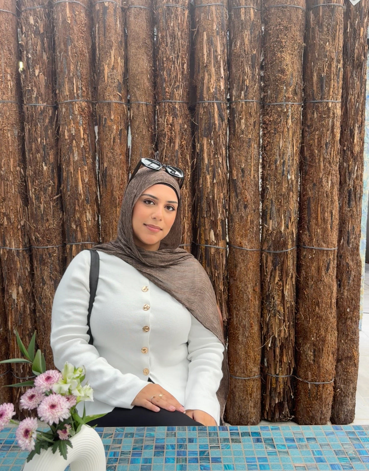 Rayon Crinkle Hijab Set - Fawn