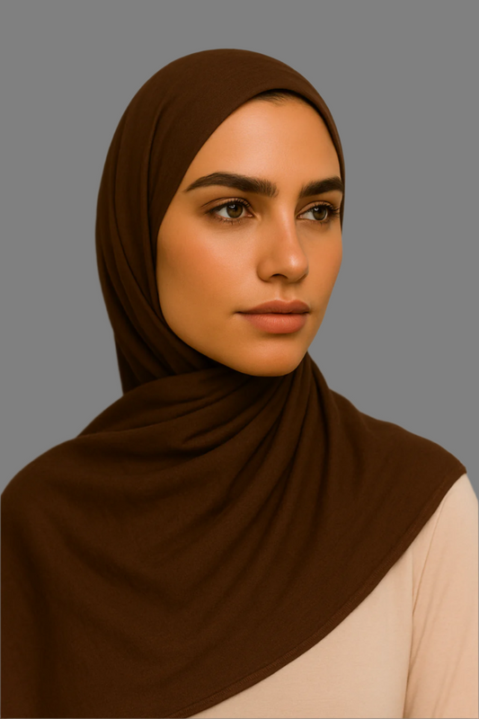 Modal Hijab Set - Deep Brown