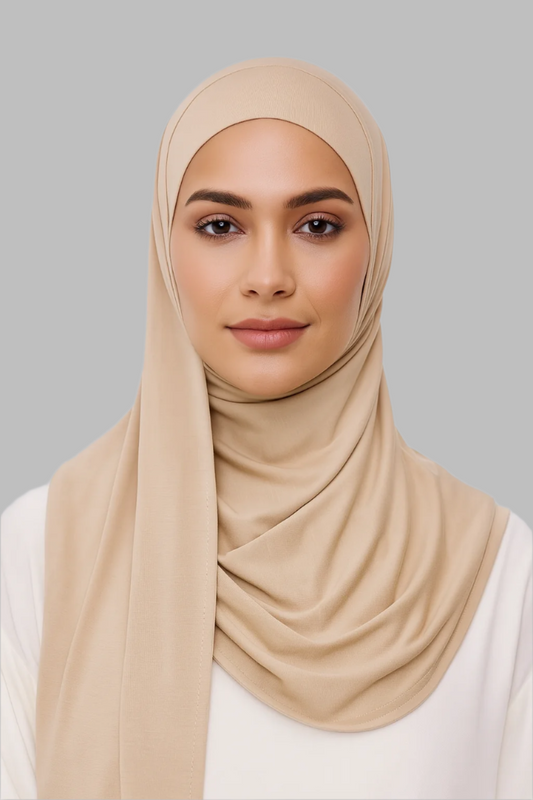 Jersey Set Hijab - Beige