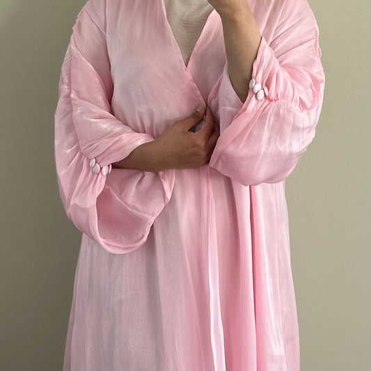 Shimmer Abaya - Pink