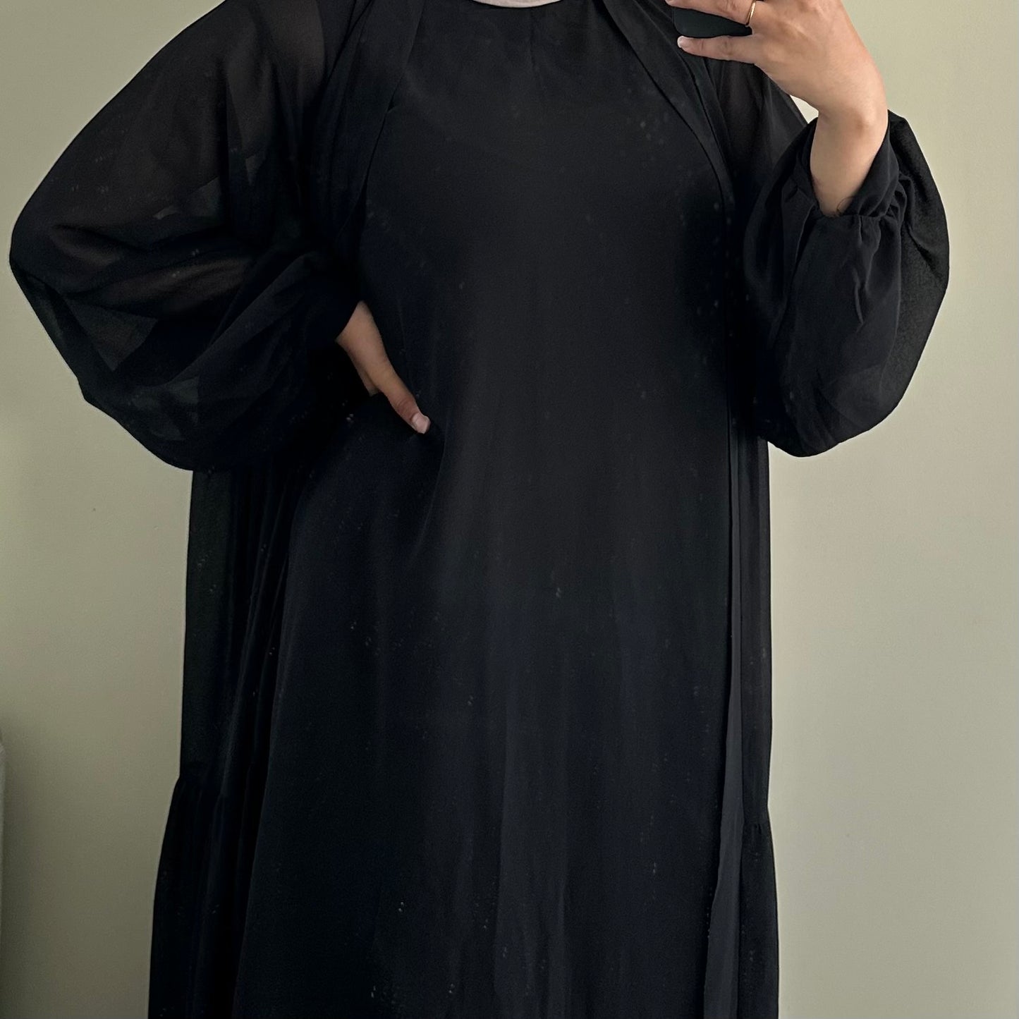 Bohemian Abaya Set - Midnight