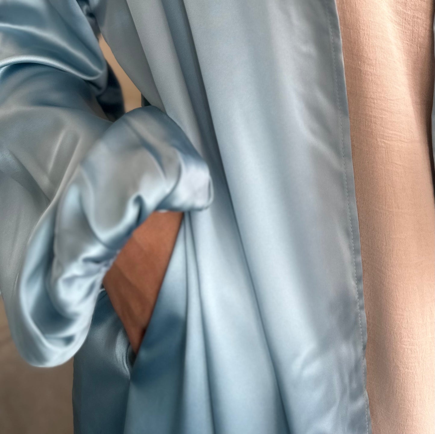 Balloon Sleeve Abaya - Blue