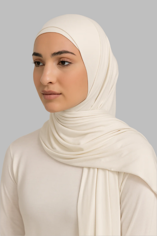 Jersey Hijab Set - Cream