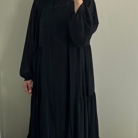 Bohemian Abaya Set - Midnight