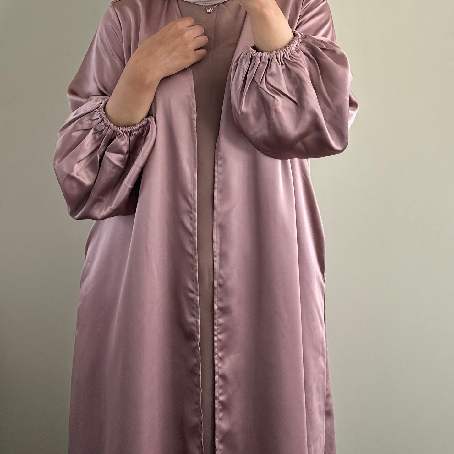 Balloon Sleeve Abaya - Pink