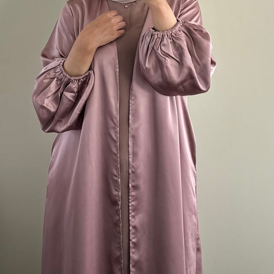 Balloon Sleeve Abaya - Pink