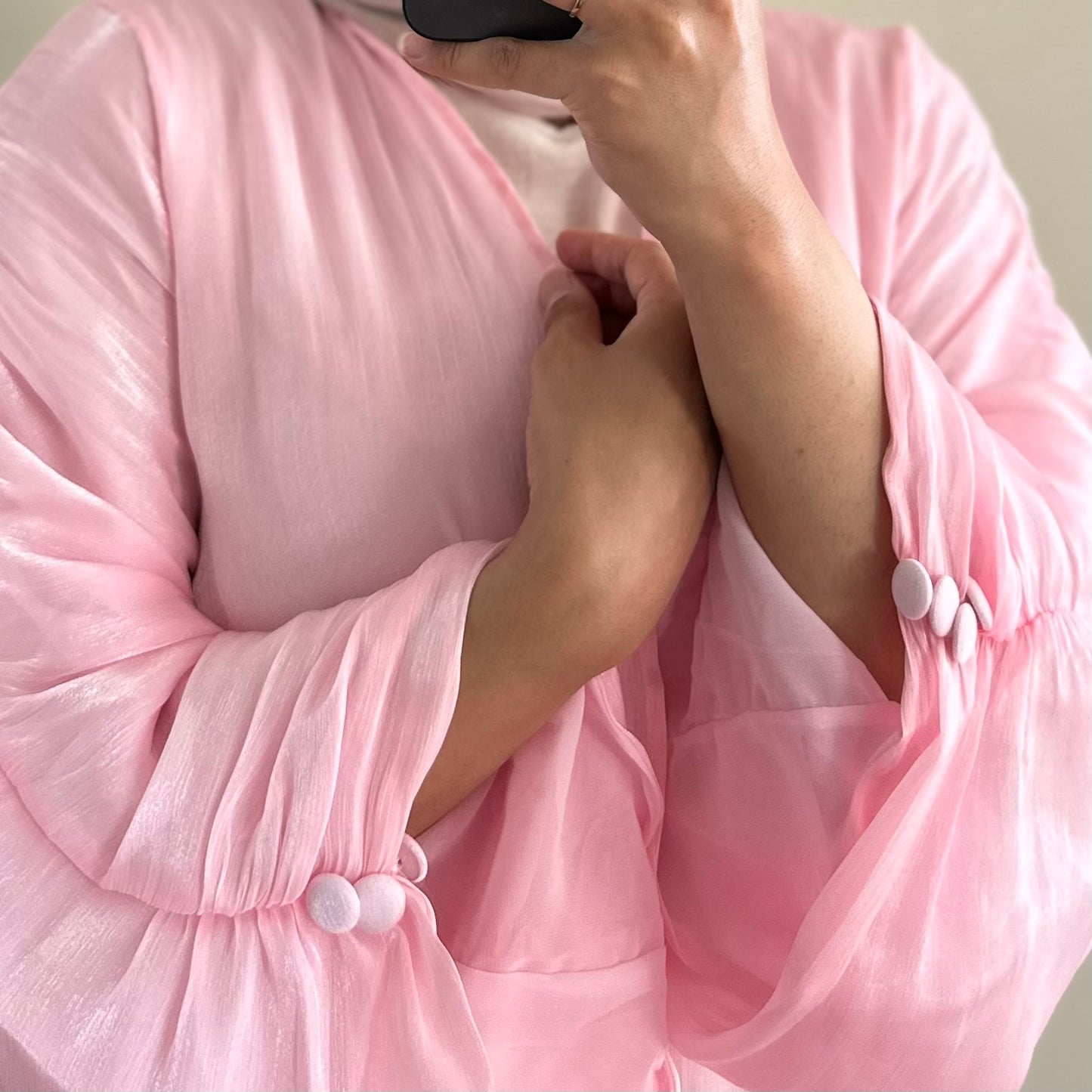 Shimmer Abaya - Pink