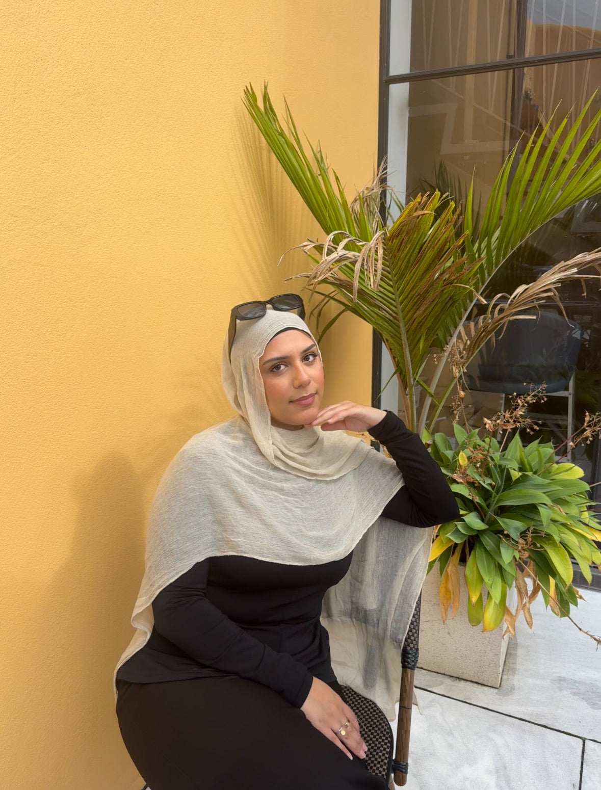 Rayon Crinkle Hijab Set - Bare