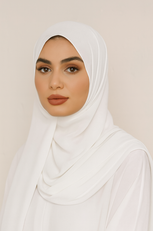 Chiffon Hijab - Pure White