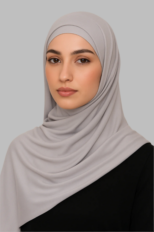 Jersey Hijab Set - Grey