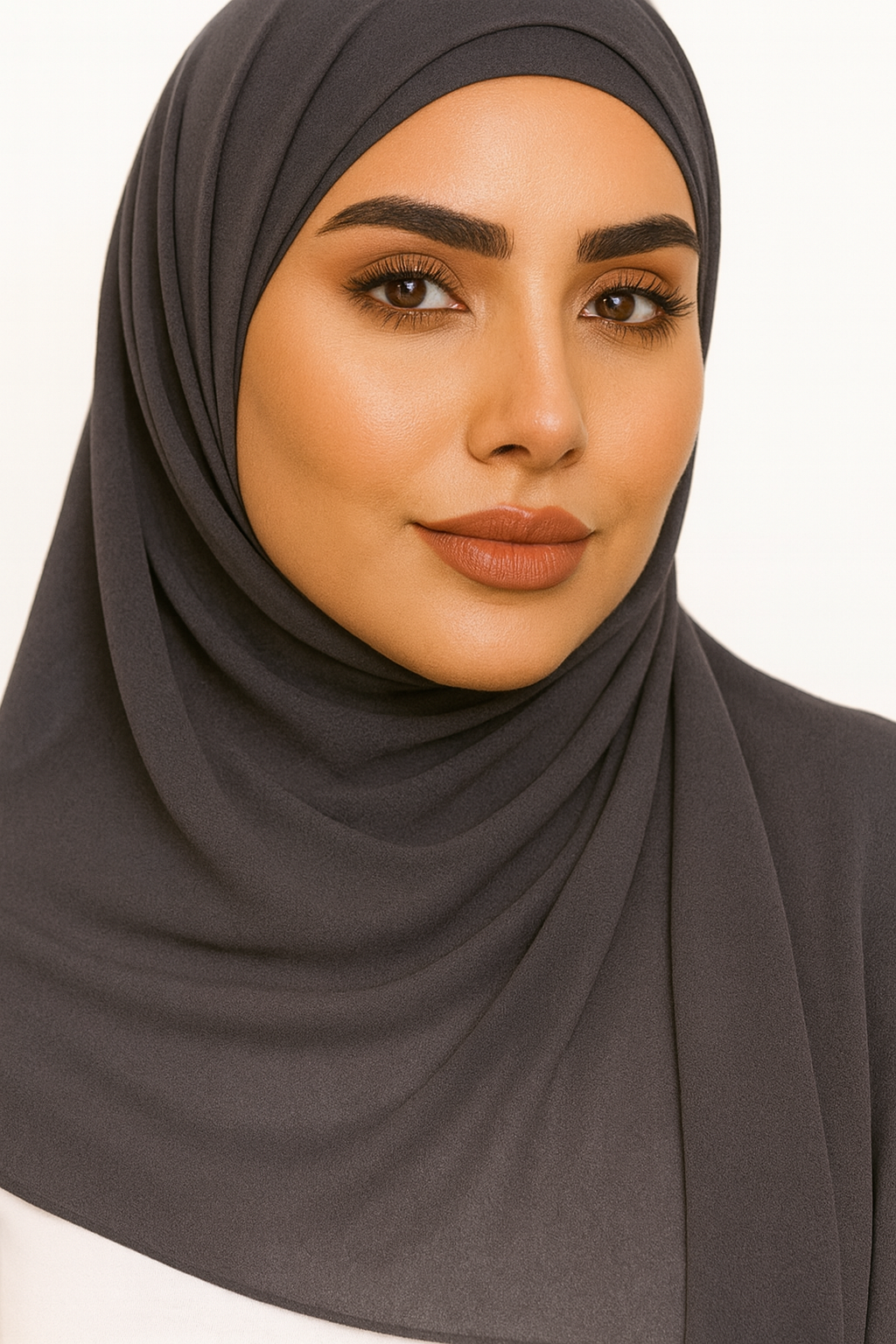 Chiffon Hijab Set - Charcoal Grey