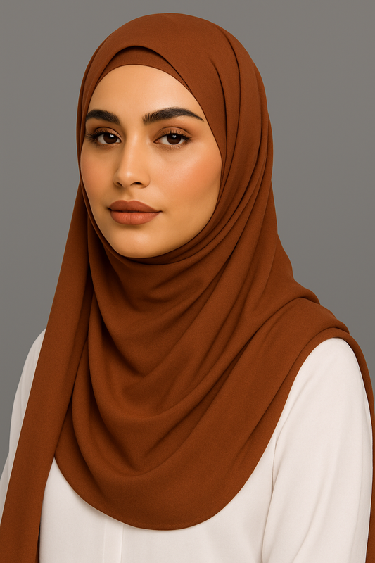 Chiffon Hijab - Cinnamon Brown