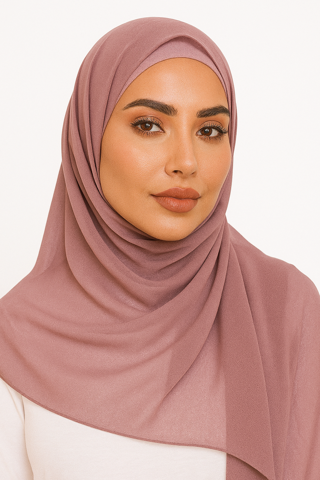 Chiffon Hijab Set - Dusty Rose