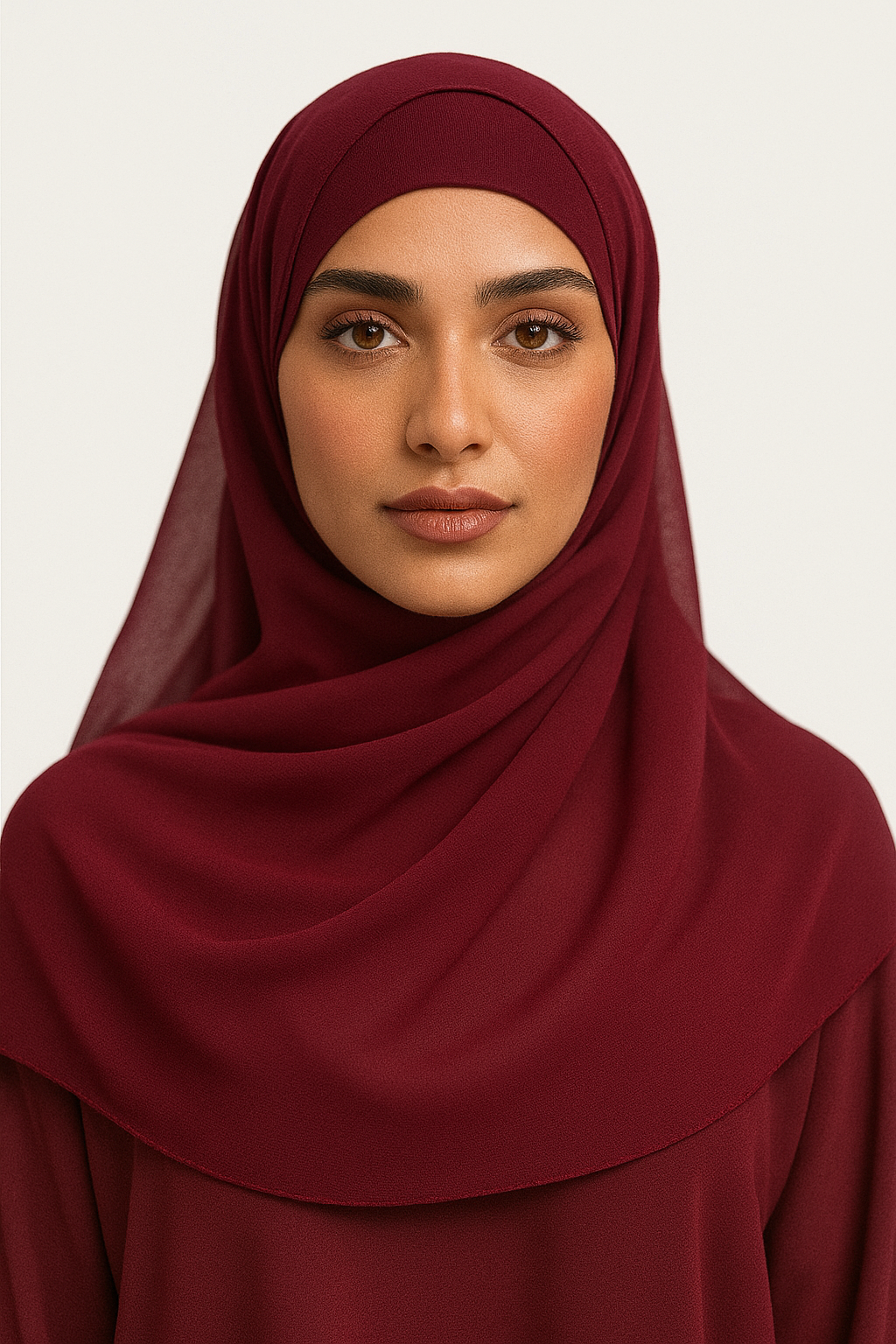 Chiffon Hijab Set - Cherry