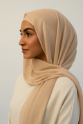 Chiffon Hijab Set - Beige