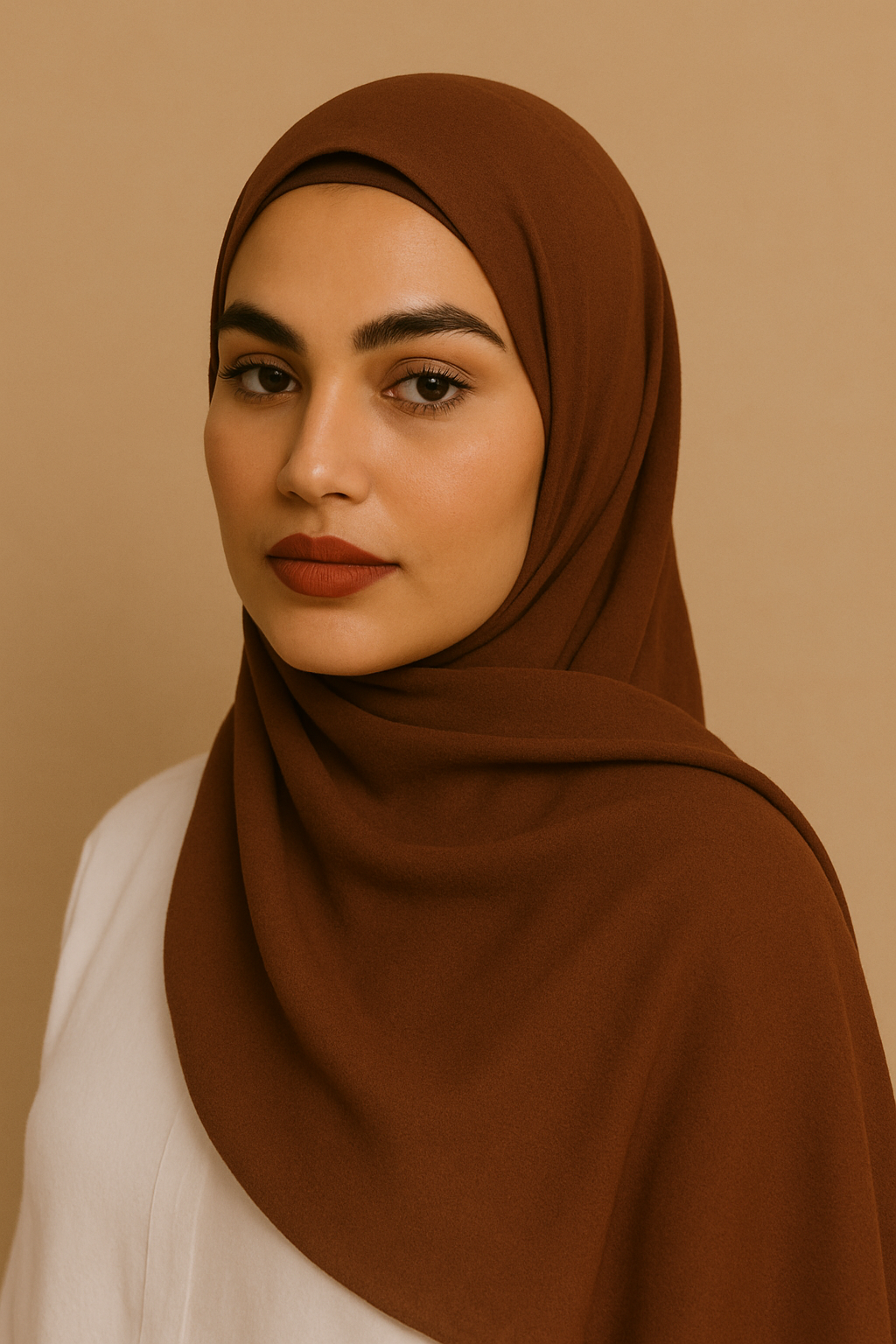 Chiffon Hijab Set - Brown