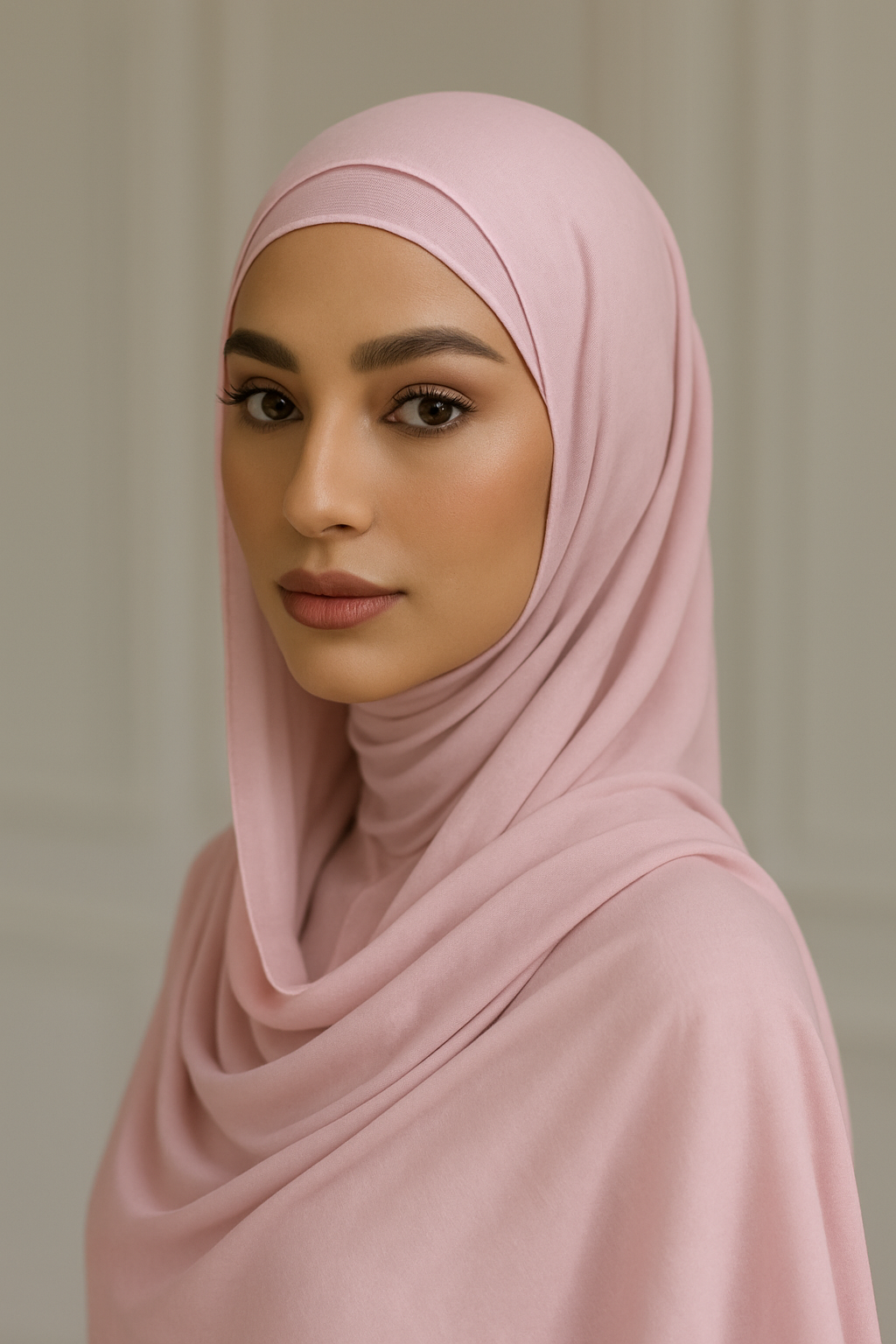 Modal Hijab Set - Pastel Pink